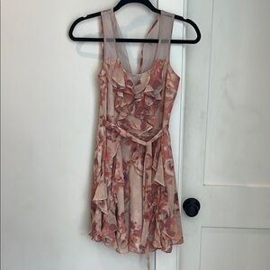 Floral Pink Sleeveless Dress
